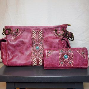 Montana West Concealed Carry Satchel and Wallet Set